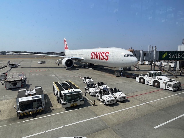 Letadlo Swiss připravené k odletu